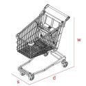 Wózek sklepowy KMK 90B - rysunek techniczny z wymiarami