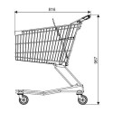 Wózek sklepowy KMK 90B - rysunek techniczny z wymiarami 816 x 967 mm