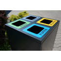 Kosz do segregacji Cube I 4x80l - pokrywa z czterema otworami w kolorach