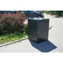 Kosz do segregacji odpadów Cube I 4x80 l - widok z boku na zewnątrz przy chodniku