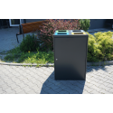 Kosz do segregacji odpadów Cube IV 4X80l, 4 komorowy, napisy wycinka laserowa