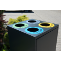Kosz do segregacji Cube IV 4x80l - pokrywa z czterema kolorowymi otworami na odpady