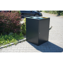Kosz do segregacji Cube IV 4x80 l - widok z przodu na zewnątrz, otwory wrzutowe na górze
