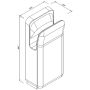 Suszarka do rąk, 1900 W MONSUM, plastik ABS srebrny Krajowy Suszarki do rąk - 4store.pl