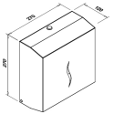 Podajnik ręczników ZZ DUO - rysunek techniczny z wymiarami 270x270x120 mm
