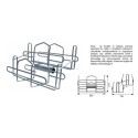 Stojak na torebki w rolkach - kosz druciany z opisem i wymiarami 282x175x198 mm
