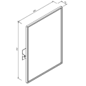 Lustro uchylne 700x500 mm - rysunek techniczny z wymiarami