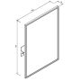 Lustro uchylne 700 x 500 mm stal szlachetna matowa Krajowy Higiena w sklepie - 4store.pl