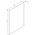 Lustro 700 x 500 mm ze stali szlachetnej - rysunek techniczny z wymiarami