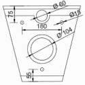 Misa WC wisząca stal szlachetna - rysunek techniczny z wymiarami otworów