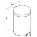 Kosz na śmieci ECO 30 l - rysunek techniczny z wymiarami