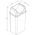Kosz na odpady 50 l - rysunek techniczny z wymiarami
