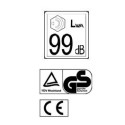 Pojemnik na odpady 60 l, 2 koła - oznaczenia CE, TÜV GS i poziom hałasu 99 dB