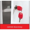 Szafa gospodarcza MD 1 SZM-SS - zamek kluczowy z czerwonymi kluczami w drzwiach
