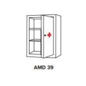 Apteczka AMD 39 - rysunek z otwartymi drzwiami i półkami