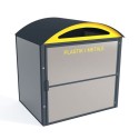 Zabudowa pod kontener śmieciowy II 1100 L, stal nierdzewna Krajowy Kosze na śmieci - 4store.pl