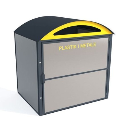 Zabudowa pod kontener śmieciowy II 1100 L, stal nierdzewna Krajowy Kosze na śmieci - 4store.pl