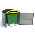 Zabudowa pod kontener śmieciowy II 1100 L, stal nierdzewna Krajowy Kosze na śmieci - 4store.pl