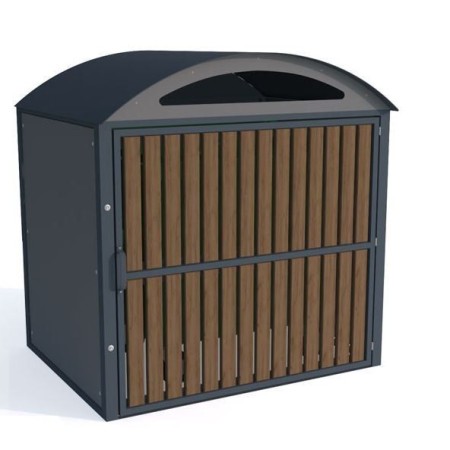 Zabudowa pod kontener śmieciowy I 1100 L, stal nierdzewna Krajowy Kosze na śmieci - 4store.pl