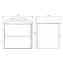 Zabudowa pod kontener 1100 L - rysunek techniczny z wymiarami