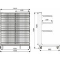 Regał mobilny 6-półkowy 1310x900x1600 - rysunek techniczny z wymiarami