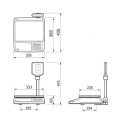 Waga kalkulacyjna CAS PR-II 15P - rysunek techniczny z wymiarami