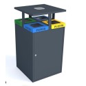 Kosz do segregacji odpadów Cube VIII 4X80l, 4 komorowy, napisy wycinka laserowa