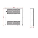 Lampa przepływowa Sterylis UV-C 100W - rysunek techniczny z wymiarami 600x600x80 mm