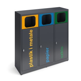 Kosz ANT-3 do segregacji odpadów 3-komorowy - na worki