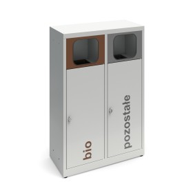 Kosz ANT-2 ocynk do segregacji odpadów 2-komorowy - na worki