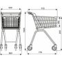 Wózek sklepowy bez półki dolnej, bez siedziska dla dziecka, Avant 80 (pojemność 80 litrów) Damix Wózki sklepowe - 4store.pl