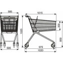 Wózek sklepowy Avant 130 - rysunek techniczny z wymiarami