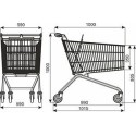 Wózek sklepowy Avant 150N - rysunek techniczny z wymiarami