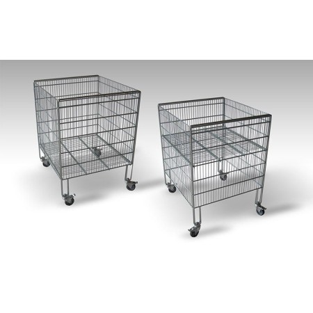 Kosz składany  IN-OUT, kontener na kółkach 615x650x860, cynk galwaniczny Damix Kosze wystawowe - 4store.pl