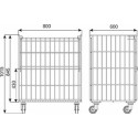 Wózek kontener KK-1015x800x600 cynk - rysunek techniczny z wymiarami