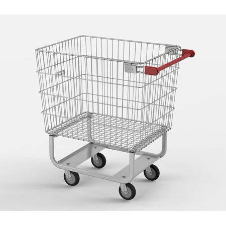 Wózek magazynowy z koszem 800x600 H600 z podstawą na kołach Damix Urządzenia magazynowe - 4store.pl