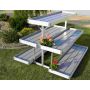 Stół zalewowy trzypoziomowy, Piramida, stacjonarny, ekspozytor, dwustronny, wysokość 1,4 m długość 2,05 m, szerokość 2,02 m FLOK