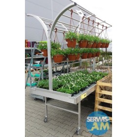 Nadstawka dla roślin wiszących na stoły zalewowe 1,2m x 2,5 m ”FLOKS" FLOKS Stoły i wózki na kwiaty - 4store.pl