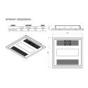 Lampa UV-C Light Air+ 60 kasetonowa - rysunek techniczny z wymiarami 595x595x85 mm