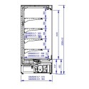 Regał chłodniczy Grandis 0.7 - rysunek techniczny z wymiarami przekroju bocznego