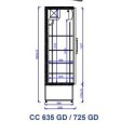 Szafa chłodnicza CC 635 GD - rysunek techniczny z wymiarami, przekrój z boku