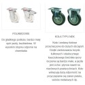 Wózek podnośnikowy stołowy WRP1-0252 - rodzaje kół polamidowych i typu NEK