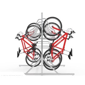 Wieszak na rowery Lift - 11 Premium, 11 stanowisk, obustronny,  z konstrukcją i koluchami