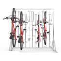 Wieszak na rowery Lift-11 Premium - widok z przodu z czterema rowerami zawieszonymi pionowo