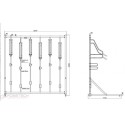 Wieszak na rowery Lift-11 Premium - rysunek techniczny z wymiarami, widok z przodu i z boku
