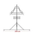 Wieszak na rowery Lift-11 Premium - rysunek techniczny z szerokością 209 cm