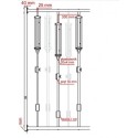 Wieszak na rowery Lift-23 Premium - rysunek techniczny z wymiarami uchwytów