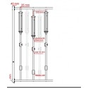 Wieszak na rowery Lift-35 Premium - rysunek techniczny z wymiarami prętów i płaskownika