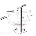 Blokada parkingowa X1 - rysunek techniczny z wymiarami