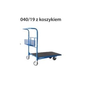 Wózek platformowy do uniwersalnych zastosowań 400 kg koła Ø160 WRN2-040/19 z koszykiem ZAKREM Wózki platformowe - 4store.pl